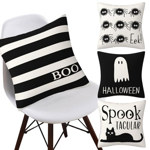 Holdes Halloween-Kissenbezüge – Halloween-Kissenbezug, quadratisch, 4 Stück, weiche Halloween-Dekoration, dekorativer Kissenbezug für Sofa, Stuhl, Bett Holdes Halloween-Kissenbezüge – Halloween-Kissenbezug, quadratisch, 4 Stück, weiche Halloween-Dekoration, dekorativer Kissenbezug für Sofa, Stuhl, Bett von Holdes