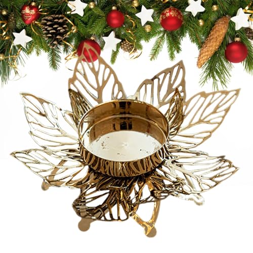 Holdes Kerzenständer für Weihnachten, goldener Blumenrahmen, Kerzenständer für Hochzeit, Tischdekoration, Tischdekoration für den Esstisch von Holdes