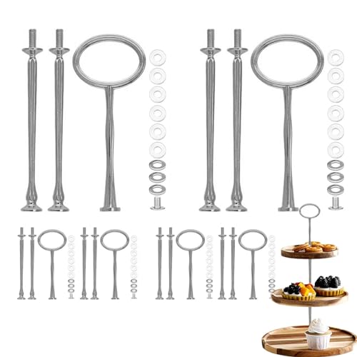 Holdes Kuchenständer-Set – 3-stöckiger Obst-Süßigkeiten-Präsentationsteller für Desserts, Zinklegierung, abgestufter Cupcake-Ständer, Kuchenturm für Familienhochzeitsbuffet von Holdes