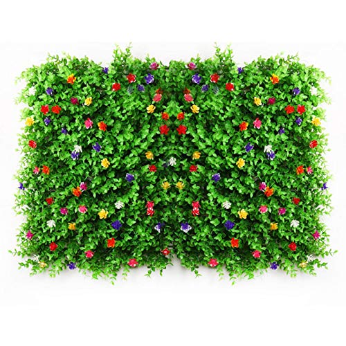 Holdes Künstliche Pflanzenhecke mit Blumen, künstliche Blätter, Heckenpaneele, Spalier mit Kunstrasen-Hintergrund, Wand, Sichtschutzzaun, UV-geschützt, für den Außenbereich, Garten, Hinterhof, 40 x 60 Holdes Künstliche Pflanzenhecke mit Blumen, künstliche Blätter, Heckenpaneele, Spalier mit Kunstrasen-Hintergrund, Wand, Sichtschutzzaun, UV-geschützt, für den Außenbereich, Garten, Hinterhof, 40 x 60 von Holdes