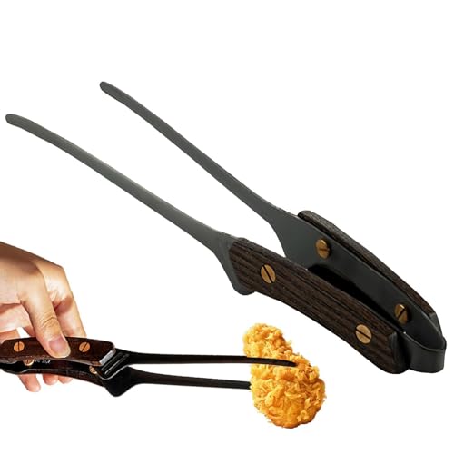 Holdes Metallzange, 24,9 cm Speckzange mit verbrühfestem Holzgriff, Speckzange, 304 Edelstahl, Lebensmittelzange, Salatzange, Vintage-Grillwerkzeuge für Steak, Buffet Holdes Metallzange, 24,9 cm Speckzange mit verbrühfestem Holzgriff, Speckzange, 304 Edelstahl, Lebensmittelzange, Salatzange, Vintage-Grillwerkzeuge für Steak, Buffet von Holdes