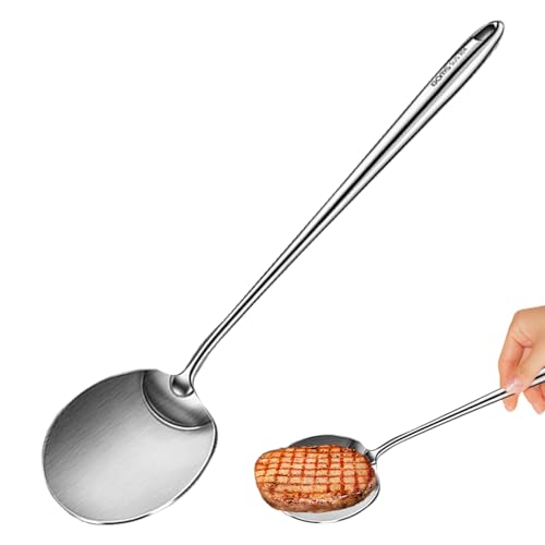 Holdes Pfannkuchenwender, hitzebeständig, breiter Metallspatel mit langem Griff, spülmaschinenfest, Mehrzweck-Eierwender aus Edelstahl zum Kochen Holdes Pfannkuchenwender, hitzebeständig, breiter Metallspatel mit langem Griff, spülmaschinenfest, Mehrzweck-Eierwender aus Edelstahl zum Kochen von Holdes