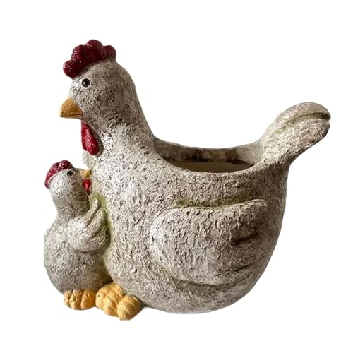Holdes Pflanzgefäß - Niedlicher Tier-Pflanzgefäß | Eltern-Kind-Huhn-Statue Blumentopf Bonsai Pflanzenhalter, Cartoon-Blumentöpfe für Innen- und Außenpflanzen Holdes Pflanzgefäß - Niedlicher Tier-Pflanzgefäß | Eltern-Kind-Huhn-Statue Blumentopf Bonsai Pflanzenhalter, Cartoon-Blumentöpfe für Innen- und Außenpflanzen von Holdes