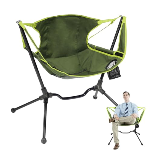 Holdes Schaukelstuhl – Faltbarer Schaukelstuhl, Hängemattenstühle mit Tragetasche, strapazierfähiger, tragbarer Schaukelstuhl für Terrasse, Picknick von Holdes