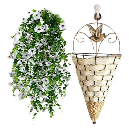 Holdes Schmetterlings-Orchidee künstliche – Schmetterlings-Orchideenbündel Wandblumen Schnur – UV-beständige dekorative Girlande mit Aufhängerkorb für Garten Hochzeit Zimmer Wand Holdes Schmetterlings-Orchidee künstliche – Schmetterlings-Orchideenbündel Wandblumen Schnur – UV-beständige dekorative Girlande mit Aufhängerkorb für Garten Hochzeit Zimmer Wand von Holdes
