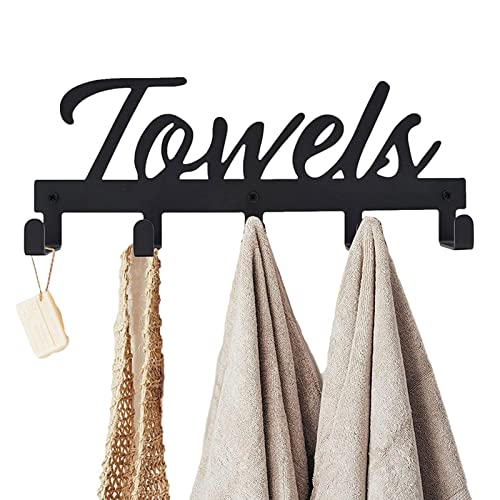Holdes Schwarz Handtuchhalter für Badezimmer - Kleiderhaken Badezimmer Haken Wandhalterung - Handtuchhalter Rustikale Garderobe Hutaufhänger Rostfrei für Taschen, Schlüssel, Handtücher Holdes Schwarz Handtuchhalter für Badezimmer - Kleiderhaken Badezimmer Haken Wandhalterung - Handtuchhalter Rustikale Garderobe Hutaufhänger Rostfrei für Taschen, Schlüssel, Handtücher von Holdes