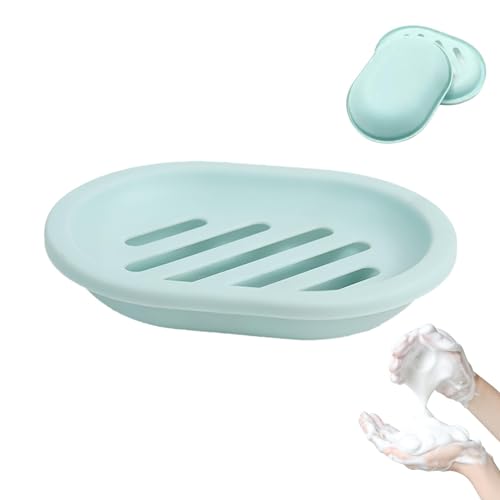 Holdes Seifenhalter für Dusche, Reise-Seifenbehälter mit Abtropfschale, doppellagig, abnehmbarer Seifenspender für Zuhause, Hotel, Schule, Dusche, Badewanne, Waschbecken, Arbeitsplatte von Holdes