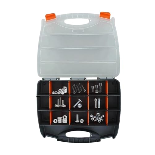 Holdes Teile-Organizer – Tragbarer Schrauben-Organizer, 30,5 x 5,4 x 25,4 cm, Teile-Organizer mit herausnehmbaren Trennwänden, Werkzeugkasten für Hardware, Schrauben, Bolzen, Nägel Holdes Teile-Organizer – Tragbarer Schrauben-Organizer, 30,5 x 5,4 x 25,4 cm, Teile-Organizer mit herausnehmbaren Trennwänden, Werkzeugkasten für Hardware, Schrauben, Bolzen, Nägel von Holdes