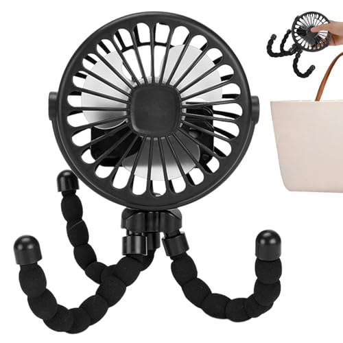 Holdes Tragbarer Kinderwagenventilator für Reise, Clip-Ventilator - Drehbarer Ventilator für Kinderwagen für Kleinkinder | 360° drehbarer Handventilator für Kinderwagen für Kinder von Holdes