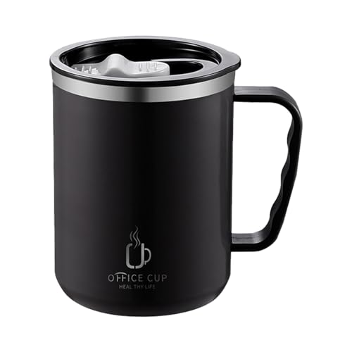 Holdes Travel Mug Classic, 500ml Thermobecher, Isolierbecher, Isolierter Kaffeebecher Mit Auslaufsicherem Deckel, Trinkbecher Mit Deckel Und Griff, Edelstahl-Kaffeebecher Für Tee von Holdes