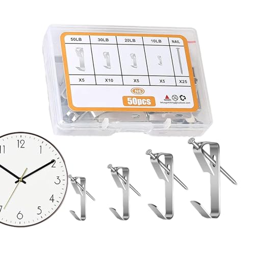 Holdes Wandaufhänger für Bilder, 4,5–22,7 kg Kapazität, robuste Bilderaufhänger, Nägel im Lieferumfang enthalten, einfache Installation, Hardware-Set, hängende Dekoration für Küchenutensilien von Holdes