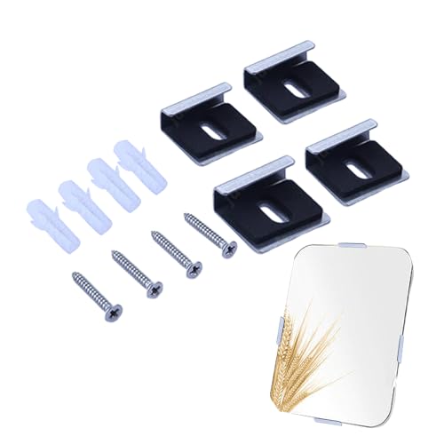 Holdes Wandhalter-Clips | Glashalterclips mit Schrauben | Wandclips zur Wandmontage Rahmenlos, Clips zur Befestigung von Glasschranktüren von Holdes