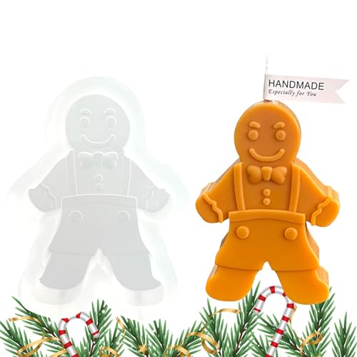 Holdes Weihnachten Silikonform | Wiederverwendbare Lebkuchenmann-Formen - Kerzenformen, leicht zu entformen, für Schokolade, selbstgemachte Duftkerzen, Weihnachtsdekoration von Holdes