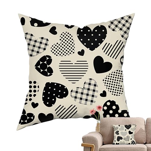 Holdes Weihnachts-Kissenbezüge, 45,7 x 45,7 cm, weiches Liebeskissen mit Herz-Druck, dekorativer Kissenbezug für Zuhause, Couch, Sofa, Bett von Holdes