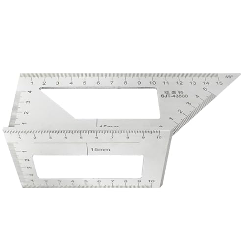 Holdes Winkelmesser für Holzbearbeitung, 45 / quadratischer Winkelmesser, Zeichenlineal, Hochpräzisions-Anreißer, Gehrungsdreieck-Lineal, Layout-Messwerkzeug Holdes Winkelmesser für Holzbearbeitung, 45 / quadratischer Winkelmesser, Zeichenlineal, Hochpräzisions-Anreißer, Gehrungsdreieck-Lineal, Layout-Messwerkzeug von Holdes