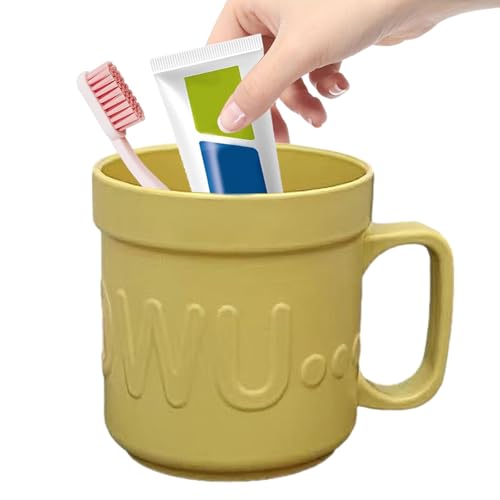 Holdes Zahnputzbecher | 400 ml modischer Badezimmer-Becher mit mattierter Textur, Heimorganisationszubehör für Zahnpasten, Zahnbürsten, Brillen, Gesichtsreiniger Holdes Zahnputzbecher | 400 ml modischer Badezimmer-Becher mit mattierter Textur, Heimorganisationszubehör für Zahnpasten, Zahnbürsten, Brillen, Gesichtsreiniger von Holdes
