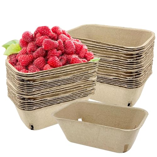Holdes Zellstofffaser-Beerenbox, Erdbeerkorb aus Pappe, Fruchtfleischfaser-Beerenkorb, belüfteter Behälter für Obst und Gemüse von Holdes