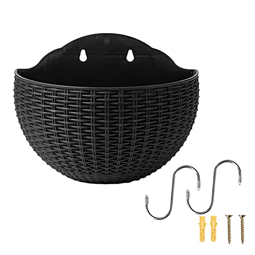 Wandbehang Blumen Pflanzgefäß, rustikaler dekorativer Rattan-Blumenkorb, Wanddekoration für Balkon, Zaun, drinnen und draußen, Zuhause Wandbehang Blumen Pflanzgefäß, rustikaler dekorativer Rattan-Blumenkorb, Wanddekoration für Balkon, Zaun, drinnen und draußen, Zuhause von Holdes