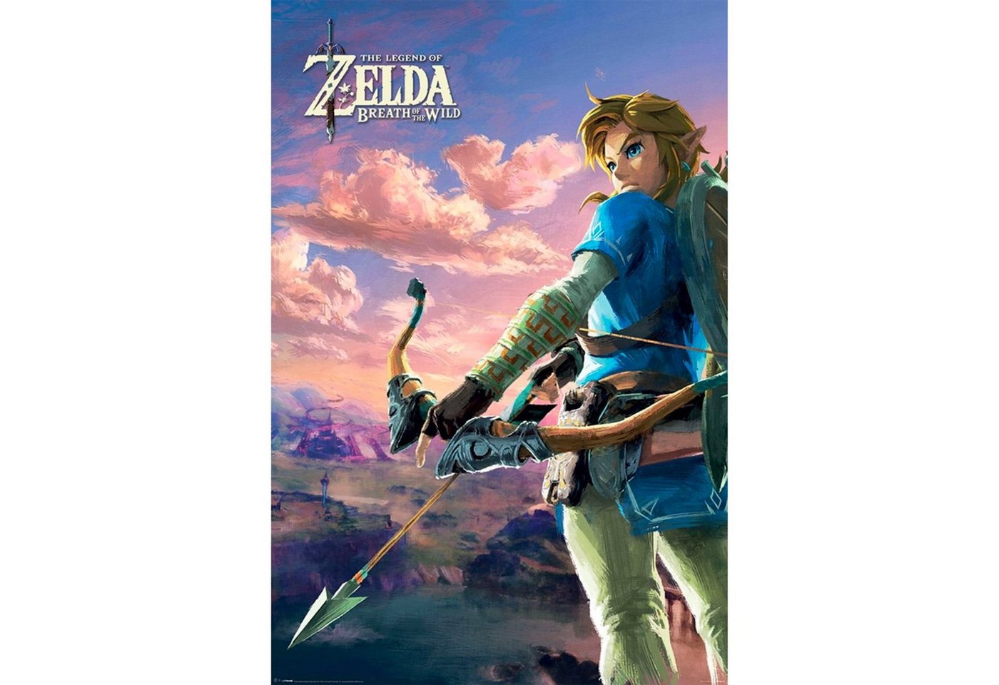 Hole in the Wall Poster BOTW Hyrule Scene Landscape - The Legend of Zelda, Hyrule Scene Landscape von Hole in the Wall