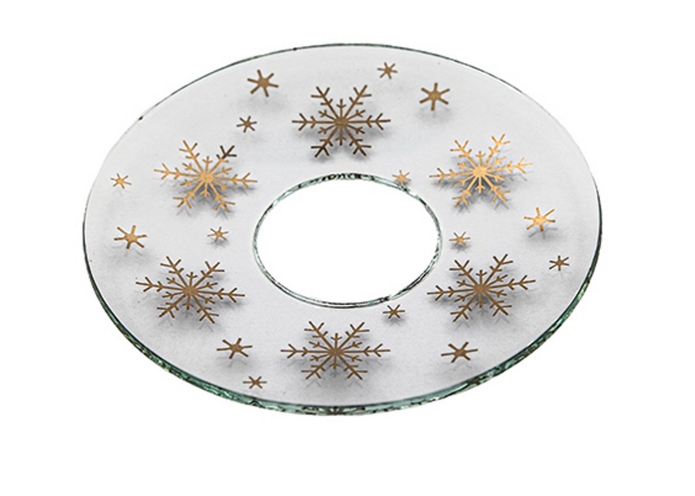 Holfeuer Crystal Design Spitzkerze Glas-Kerzenmanschette "Eiskristalle in Gold" für Kerzen bis Ø 25 mm Holfeuer Crystal Design Spitzkerze Glas-Kerzenmanschette "Eiskristalle in Gold" für Kerzen bis Ø 25 mm von Holfeuer Crystal Design