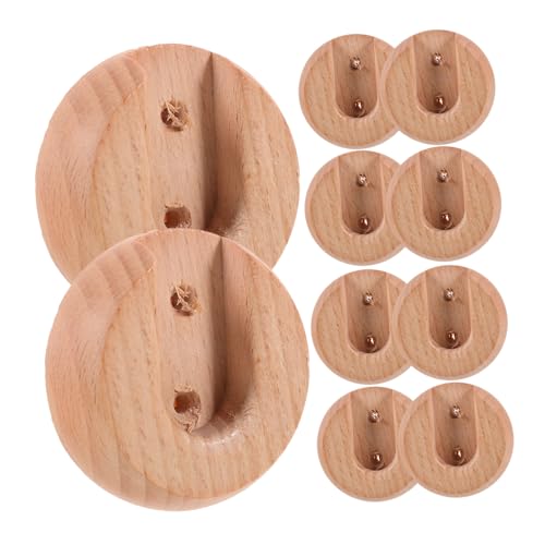 10 Stück Kleiderstangenhalterung aus Holz und Robuste Halter für Kleiderstangen Einfache Montage für Schränke und Duschvorhänge von Holibanna