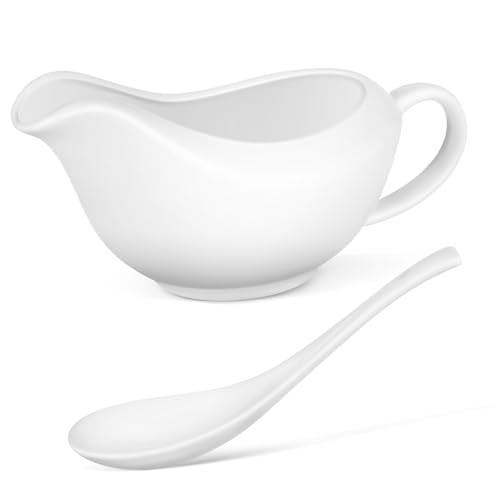 Ceramic Gravy Boat mit Löffel Hochwertige Sauciere für Soßen Dressings und Dips Robuste und Servierschale für Festliche Anlässe und Tägliche Nutzung Ceramic Gravy Boat mit Löffel Hochwertige Sauciere für Soßen Dressings und Dips Robuste und Servierschale für Festliche Anlässe und Tägliche Nutzung von Holibanna