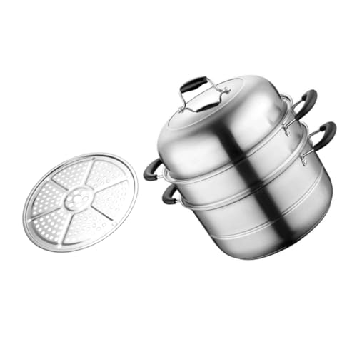 Holibanna 1 Satz Lagiger Dampfgarer aus mit Dampfeinsatz und Trennwand für Schnelles Kochen Geeignet für Gas und Elektroherde Zwei Dampfschalen Holibanna 1 Satz Lagiger Dampfgarer aus mit Dampfeinsatz und Trennwand für Schnelles Kochen Geeignet für Gas und Elektroherde Zwei Dampfschalen von Holibanna