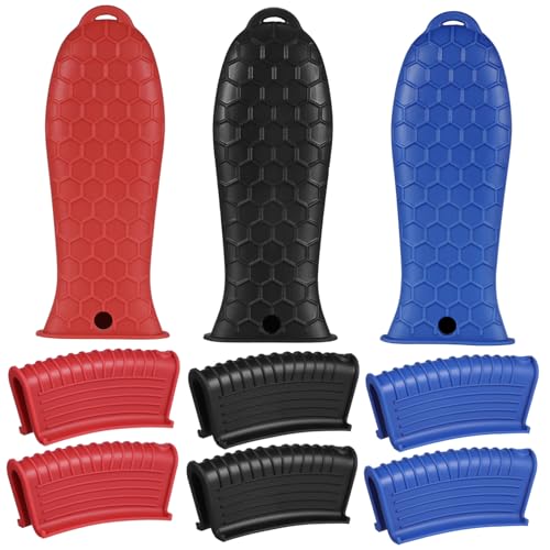 Holibanna 1 Satz Silicon Topfgriffhüllen Of Silicone Pot Handle Covers für Gusseisenpfannen Töpfe Hitzebeständig Rutschfester Installieren Kompatibel mit Verschiedenen Kochgeschirr von Holibanna