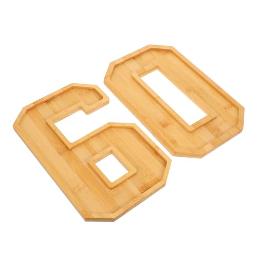 Holibanna 1 Set Mit 60 Holz Servierplatten Snack Käse Unterteiltes Serviertablett Befüllbar Und Platten Nummern Wursttablett Für Eve Tablett Dekoration Mit Serviertabletts von Holibanna
