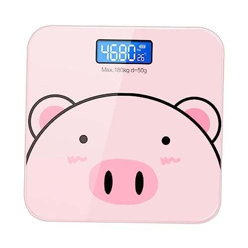 Holibanna 1 Stück Digitale Personenwaage Badezimmer Körper Digitalwaage Für Smart Digital Scale Küche Cartoon Gewichtswaage Elektronische Erwachsenenwaage LED Anzeige Gehärtetes Rosa von Holibanna