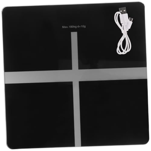 Holibanna 1 Stück Praktische USB Wiederaufladbare Körperwaage Präzise Haushaltswaage mit Hochwertigem Tempered Schwarz zur Gewichtskontrolle Langlebig und von Holibanna