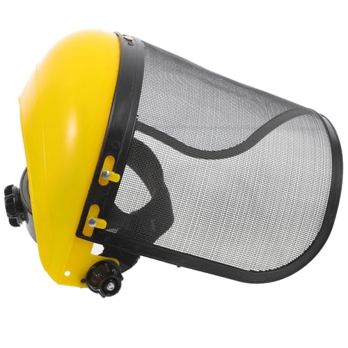 Holibanna 1 Stück Rasenmäher Schutzhelm Robuste Kopfbedeckung für Gartenarbeiten Verstellbarer Helm mit Engmaschigem Metallnetz Bequeme Polsterung Geeignet für Trimmer und Zufällige Farbe von Holibanna