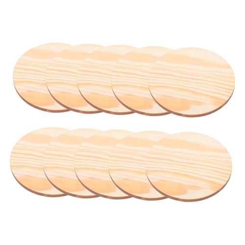 Holibanna 10 Stück Holzscheiben Rund Nachhaltig Zertifiziert Stabile Holzplatten für DIY Basteln Modellbau Zeichentafeln Vielseitig als Wagenräder Geeignet von Holibanna