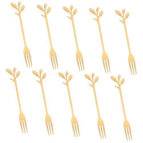 Holibanna 10 Stück Teiliges Goldene Blattgabeln aus für Vorspeisen Desserts und Mini Gabeln für Cocktailpartys und Täglichen Gebrauch Holibanna 10 Stück Teiliges Goldene Blattgabeln aus für Vorspeisen Desserts und Mini Gabeln für Cocktailpartys und Täglichen Gebrauch von Holibanna