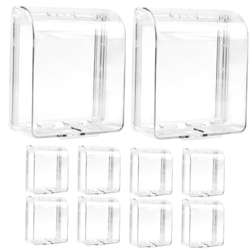 Holibanna 10 Stück Teiliges Wasserdichte Steckdosenabdeckung Modell Transparent Selbstklebend für Badezimmer und Außenbereich Spritzschutz Schutzbox für Wandsteckdosen Einfache Montage ohne von Holibanna