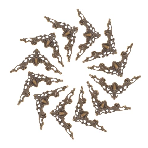 Holibanna 100 Stück Vintage Metall Deko Eckschutz für Bücher Alben Scrapbooking Boxen Langlebiger Bronze Metallrahmen Robuste Schutzwinkel für Fotoalben und Ordner von Holibanna