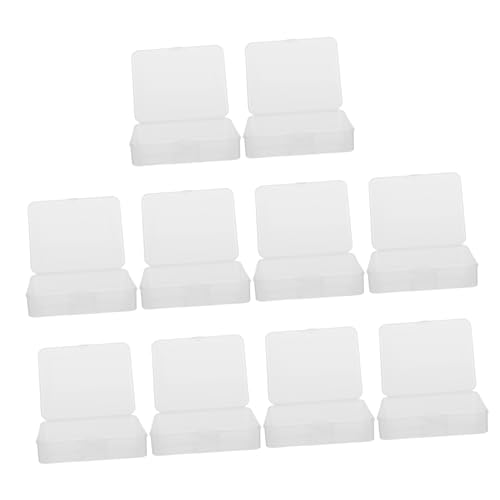 Holibanna 10stücke Mini-kunststoffbehälter Rechteckig Transparent Mit Klappdeckel Organizerbox Für Perlen Schmuck Aufbewahrungsbox Aus Plastik Kleiner Behälter Für Bastelperlen Und von Holibanna