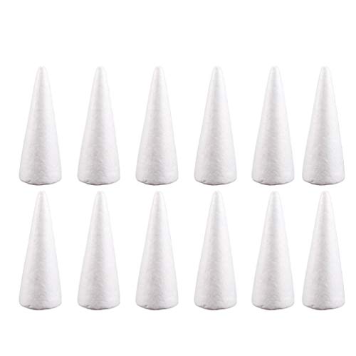 12Pcs 10Cm Schaum Weiß Styropor Handwerk Schaum Weihnachten Baum Schaum für Weihnachten Tafelaufsatz Hochzeit Dekoration von Holibanna