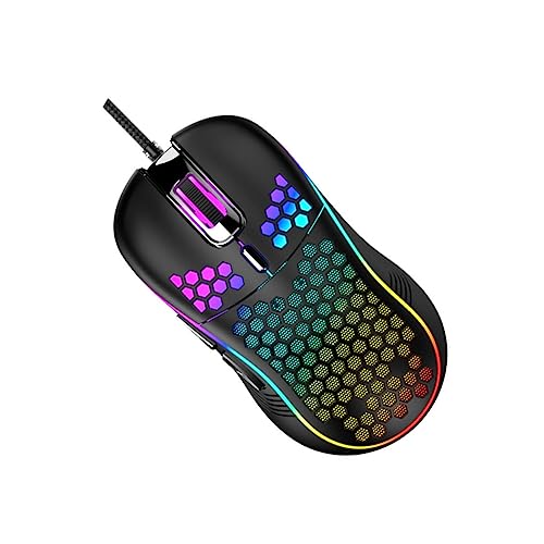 Holibanna 1Stück Hohlraum USB Gaming mit RGB Lichtern Ergonomisches Design für PC Laptop Desktop für Home Office Spiele Schwarz Kühlende von Holibanna