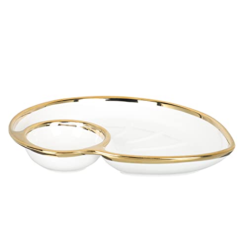 Holibanna 1Stück Keramische Dumpling-platte Einfache Servierplatte für Snacks und Sushi Korrosionsbeständig Leicht zu Reinigen Praktische Tischware für Zuhause von Holibanna