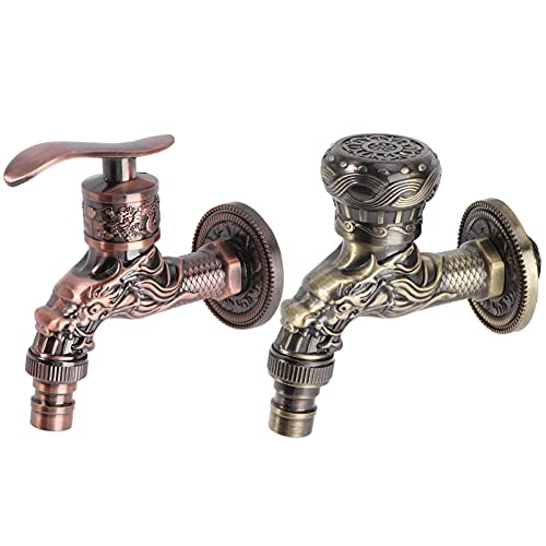 Holibanna 2 Stück Antike Bronze Waschmaschinen Wasserhahn Badezimmerarmatur mit Hohem Wasserdruck Installieren und Langlebig Antikes Design Verschiedenen Farben Praktischer Wasserhahn für von Holibanna
