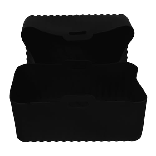 Holibanna 2 Stück Faltbare Silikon Baking Basket für Heißluftfritteuse Wiederverwendbare Backform Hitzebeständig Quadratisches Design Leicht zu Reinigen Lebensmittelechtes Material von Holibanna