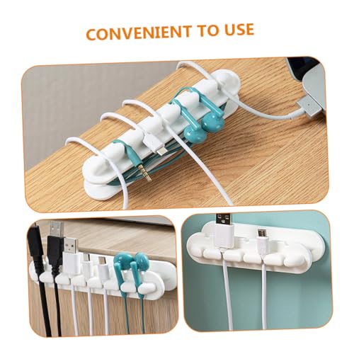 Holibanna 2 Stück Kabelhalter Selbstklebend aus Silikon Kabelclips zur Kabelorganisation für Schreibtisch und Büro Kabelmanagement Halter für Netz Daten Ladekabel Ordnet Kabel Sauber und von Holibanna