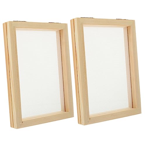 Holibanna 2 Stück Kiefernholz Bilderrahmen Rahmen zur Papierherstellung Kit zur Papierherstellung Zubehör für die Papierherstellung handgeschöpfter Papierrahmen hölzern von Holibanna