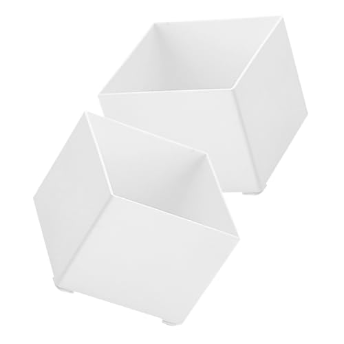 Holibanna 2 Stück Notizblockhalter Aufbewahrungsbox Tisch Organizer Quadratisch Weiß Kompakte Memo Box für Notizzettel Vielseitiger Schreibtisch Organizer für Büro und Studenten von Holibanna