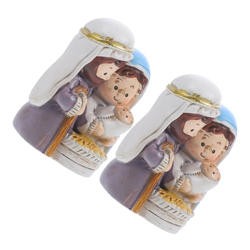 Holibanna 2-teiliges Weihnachtsornament Religiöses Haushaltsdekoration Heimdekor Regal Oder Tisch Aus Harzmaterial Hergestellt von Holibanna
