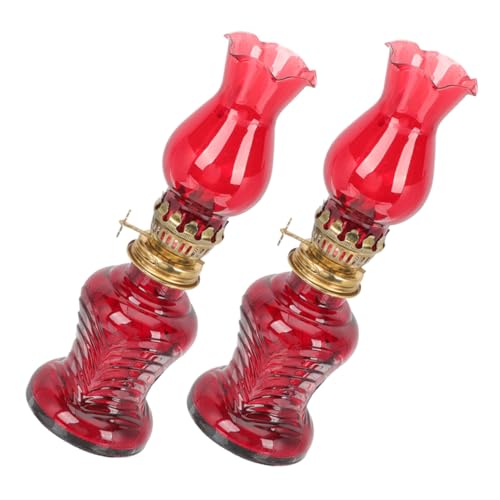 Holibanna 2stücke Petroleumlampe Handbemalt Vintage Innen Außen Öllampen Petroleumlampenlaterne Glasöllampe Öllampenöl Laternenöl Vintage-petroleumlampe Petroleumlampenstrümpfe von Holibanna