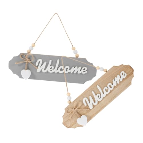 Holibanna 2 Stück Rustikales Teiliges Holz Willkommensschild mit Aufhängung Wetterfestes Türschild für Haustür und Wanddeko Vintage Front Door Dekoration für Haus Bar Garage Holibanna 2 Stück Rustikales Teiliges Holz Willkommensschild mit Aufhängung Wetterfestes Türschild für Haustür und Wanddeko Vintage Front Door Dekoration für Haus Bar Garage von Holibanna