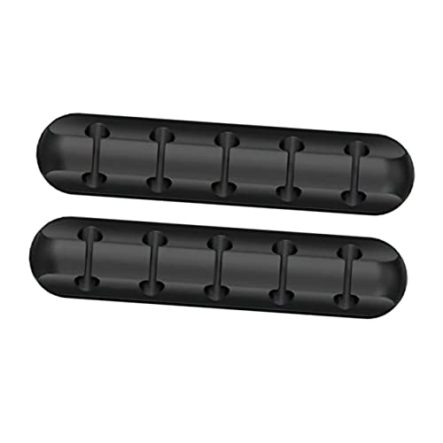 Holibanna 2 Stück Schwarzer Kabelhalter Selbstklebend mit Kabelclips für Schreibtisch Kabelmanagement und Power Cord Organizer zur Ordentlichen Desktop kabelaufbewahrung von Holibanna