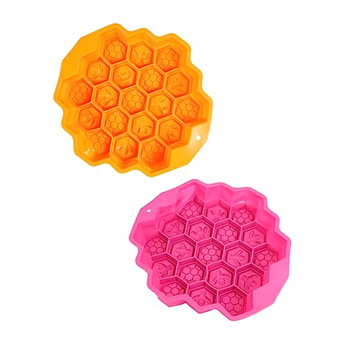 Holibanna 2 Stück Silikon Backform Teilig Honigwabenform Cartoon Design Vielseitige Kuchen und Schokoladenform Hitzebeständig Antihaftbeschichtet Einfach zu Reinigen für Dessert und von Holibanna